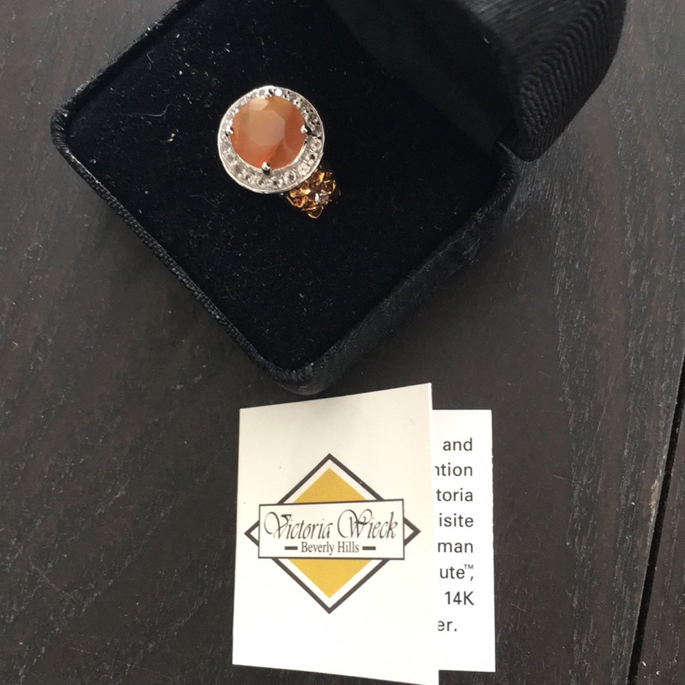 Victoria Wieck 14k gold silver orange gemstone - Picture 8 of 9